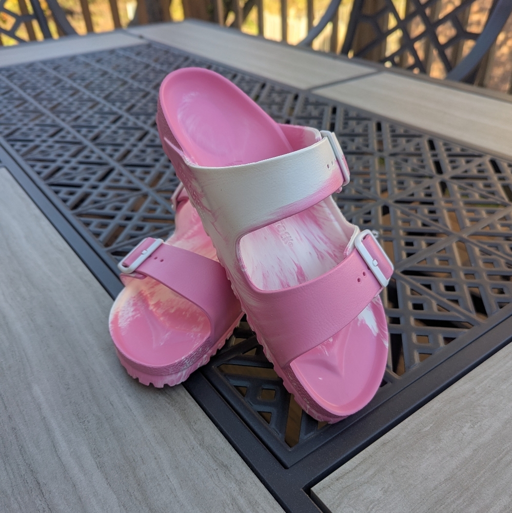 Birkenstock Arizona 40 EVA Pink And White Waterproof Sandals